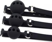 シリコン製■ブレスホール付きボールギャグ■3サイズ