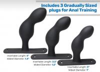シリコン製■前立腺プラグ3サイズセット/ハーネス付き